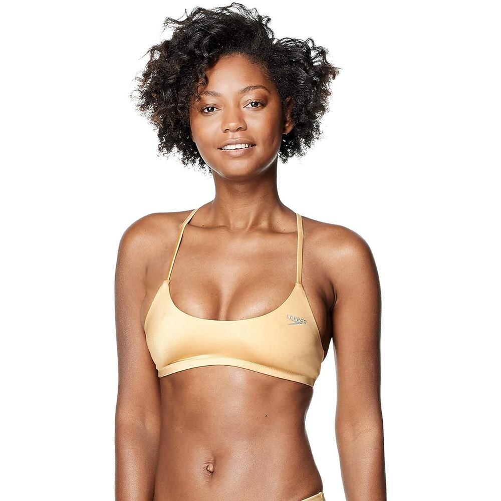 NEW Speedo Women's Swimsuit Top Bikini Tie Back Demi SMALL